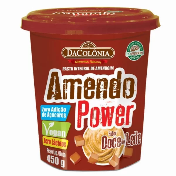Pasta de Amendoim Amendo Power sabor Doce de Leite DaColônia 450g