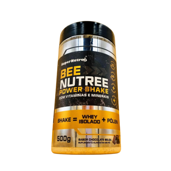 Power Shake Whey + Pólen Sabor Chocolate Belga Bee Nutree 500g