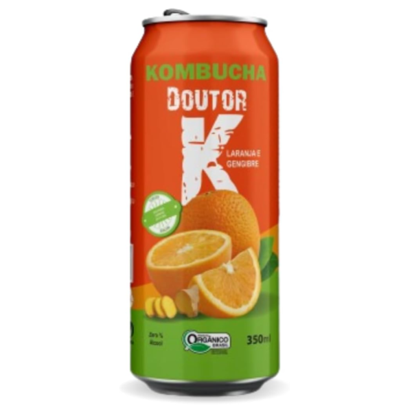 Kombucha Orgânico Sabor Laranja e Gengibre Doutor K 350ml
