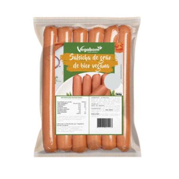 Salsicha De Grão De Bico Vegana 300g Vegabom