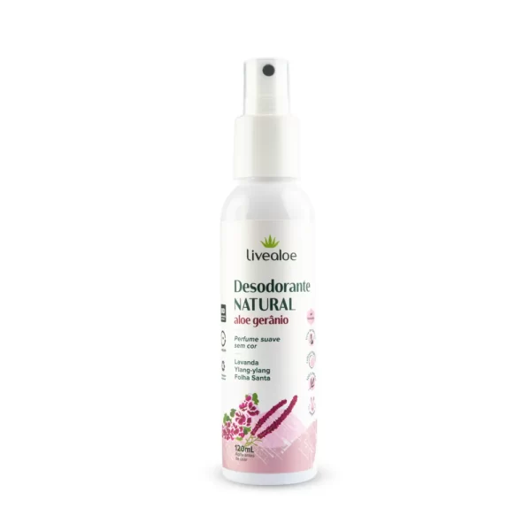 Desodorante Natural Aloe Gerânio Livealoe 120ml